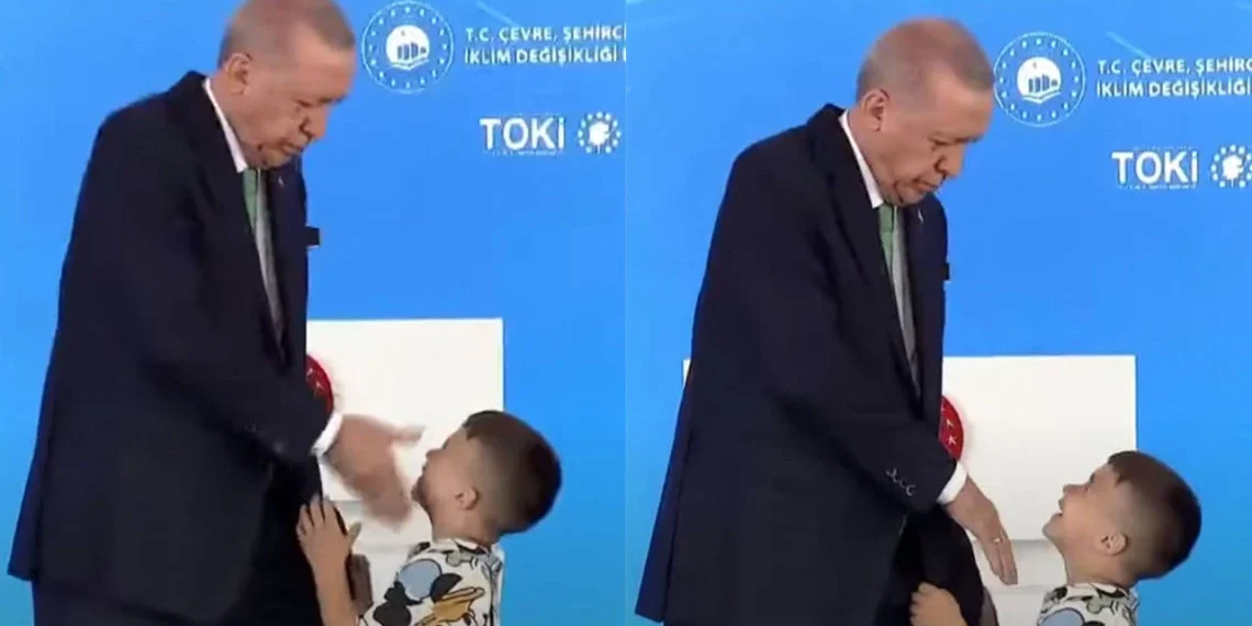 Cumhurbaşkanı Erdoğan’dan çocuğa tokat!